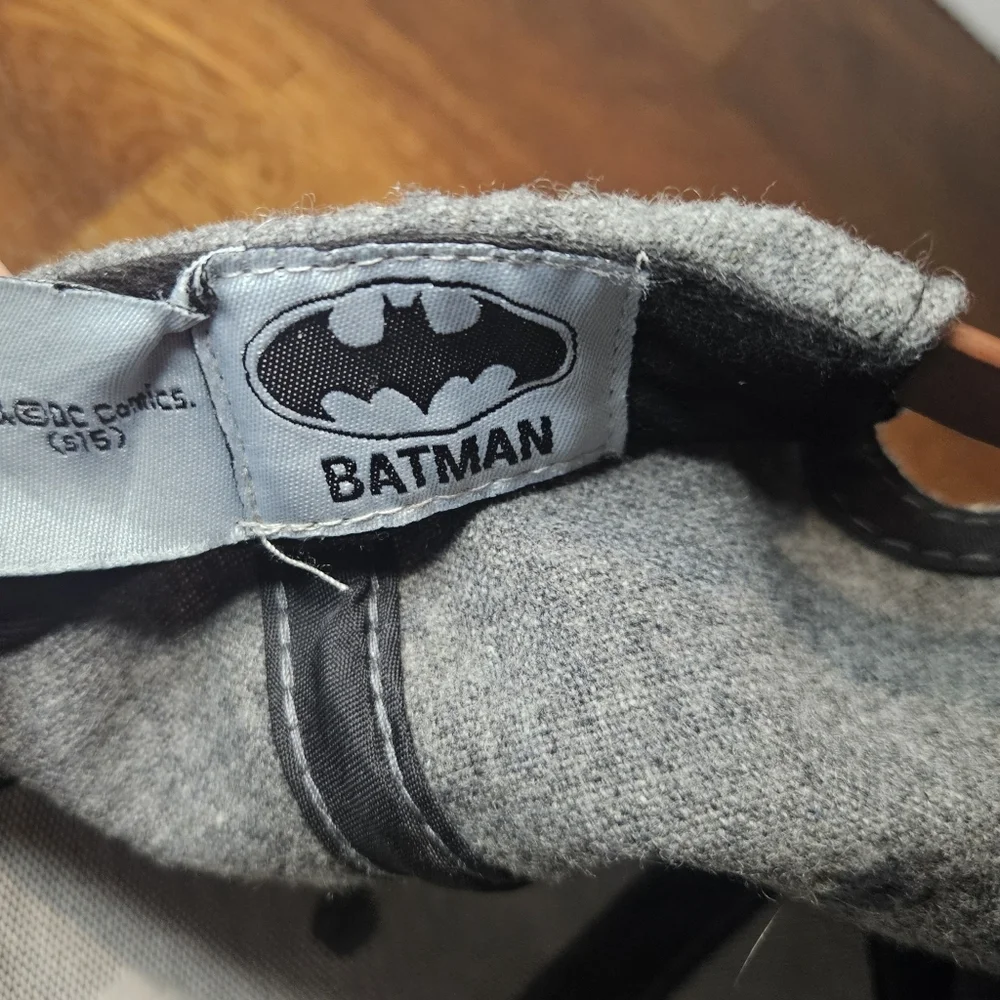 Batman Baseball Cap Wool Blend Adjustable Gray - Picture 2 of 6